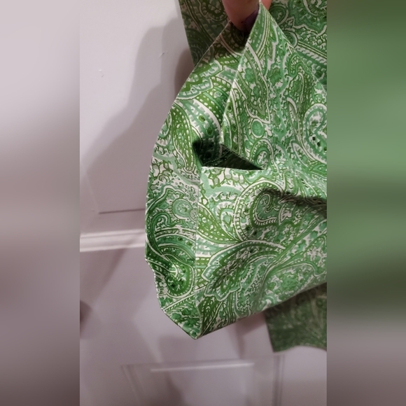 Talbots green paisley "Curvy" w/ vent pants sz 6P - Picture 7 of 9